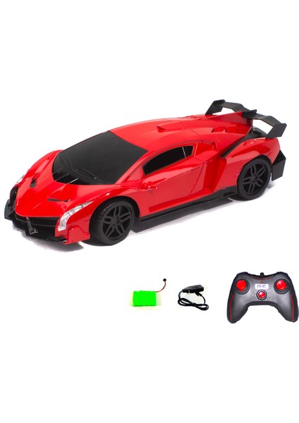 1:16 Ölçek Uzaktan Kumandalı Lamborghini Işıklı Şarjlı Kırmızı