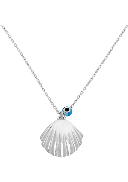 Nazarlı Istiridye Kabuğu 925 Ayar Gümüş Kolye