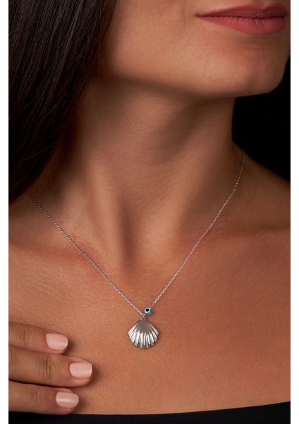 Nazarlı Istiridye Kabuğu 925 Ayar Gümüş Kolye fiyatları