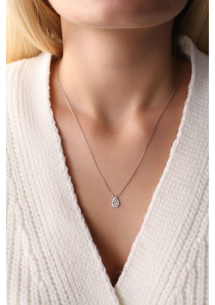 Damla Model 925 Ayar Gümüş Kolye