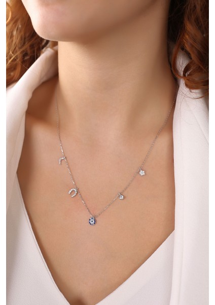 Nazarlı Şans Model 925 Ayar Gümüş Kolye