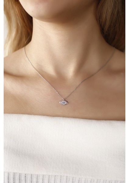 Firuze Gözlü 925 Ayar Gümüş Kolye