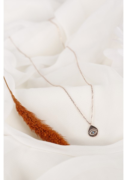 Rose Damla Firuze Gözlü 925 Ayar Gümüş Kolye fiyatları