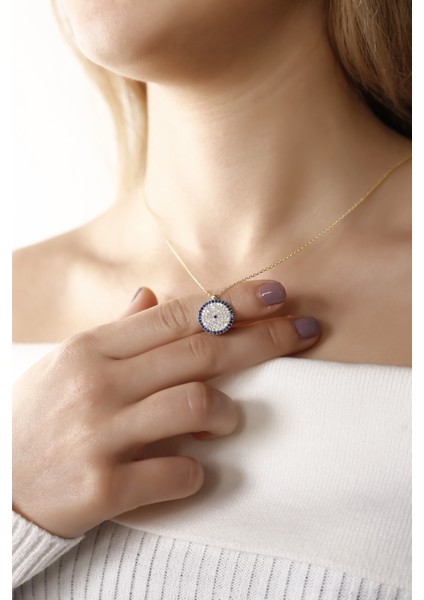 Altın Kaplama Nazarlı 925 Ayar Gümüş Kolye fiyatları