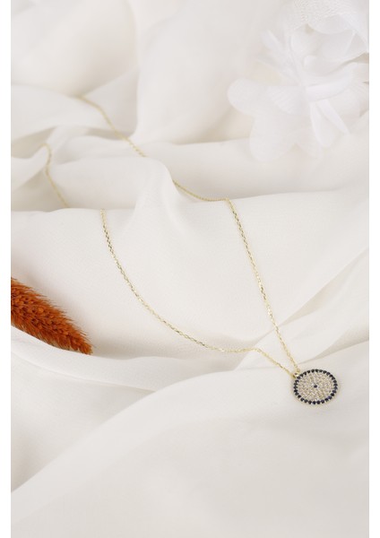 Altın Kaplama Nazarlı 925 Ayar Gümüş Kolye modelleri