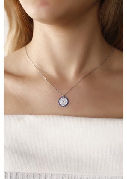 Nazarlı 925 Ayar Gümüş Kolye