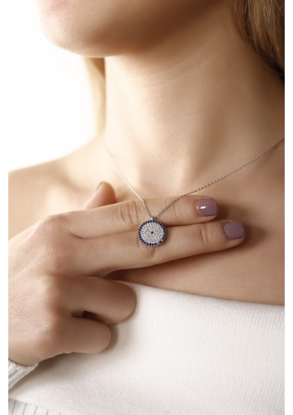 Nazarlı 925 Ayar Gümüş Kolye fiyatları