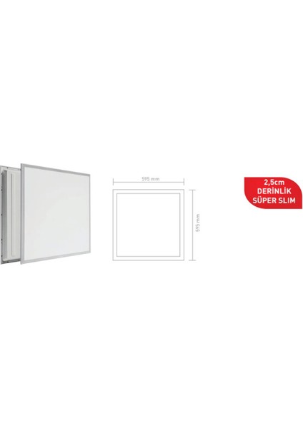 Asyagrup Voltek 48 W 60 x 60 Back Light LED Panel Armatür Beyaz Işık 6500 K