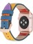 Apple Watch Uyumlu Deri Kordon 42-44-45MM Gökkuşağı 2