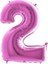 2 Rakam Pembe Folyo Balon 40 Inç 100 cm 1