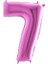 7 Rakam Pembe Folyo Balon 40 Inç 100 cm 1