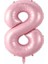 34 Inç 76 cm Folyo Pembe Rakam Balon 8 1