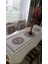 Frame Pamuk Duck Baskılı Kumaş Krem/Bej Runner&Kırlent Seti 3 Parça - 57 4