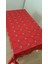 İncili İpek Saten kumaş Kırmızı Masa Örtüsü 150*200 cm - 838 1