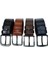 %100 Deri 4'lü Set Düz Kot Pantolon Kemeri 4.5cm: Siyah-Kahverengi -Taba-Lacivert 3