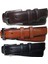 %100 Deri 3'lü Set Düz Klasik Kumaş Pantolon Kemeri 3.5cm : Siyah - Kahverengi - Taba 1