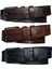 %100 Deri 3'lü Set Desenli Kot Pantolon Kemeri 4.5cm: Siyah-Kahverengi-Taba 1