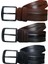 %100 Deri 3'lü Set Desenli Kot Pantolon Kemeri 4.5cm: Siyah-Kahverengi-Taba 2