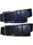 %100 Deri 2'li Set Desenli Kot Pantolon Kemeri 4.5cm: Siyah-Lacivert 1