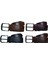 %100 Deri 4'lü Set Dikiş Desenli Kot Pantolon Kemeri 4.5cm: Siyah-Bordo-Kahverengi-Taba 2