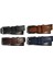 %100 Deri 4'lü Set Dikiş Desenli Kanvas Pantolon Kemeri 4cm: Siyah-Lacivert-Kahverengi-Taba 1