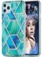 iPhone 11 Pro Max Için 2 mm Imd Galvanik Mermer Desenli Tpu Kılıf - Mavi - Yeşil (Yurt Dışından) 1