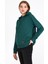 Kadın Yeşil Kapüşonlu Basic Örme Sweatshirt 2