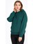 Kadın Yeşil Kapüşonlu Basic Örme Sweatshirt 4