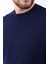 Saks/siyah Kuşgözü Desenli Bisiklet Yaka Erkek Triko T-Shirt 2