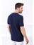 Saks/siyah Kuşgözü Desenli Bisiklet Yaka Erkek Triko T-Shirt 5
