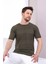 Haki Bisiklet Yaka Erkek Pamuk Triko T-Shirt 1