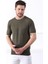 Haki Bisiklet Yaka Erkek Pamuk Triko T-Shirt 2