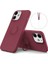Apple iPhone 13 Için Ayarlanabilir Standlı Sıvı Silikon Kayışlı Koruyucu Kılıf - Koyu Kırmızı (Yurt Dışından) 1
