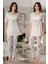 8042 Ekoseli Kısa Kol Lohusa Pijama Takım 1