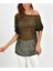 Kadın File Triko Haki Bluz 1