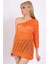 Kadın Turuncu Tek Omzu Açık Triko Bluz 1