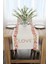 Krem Çok Renkli Çiçekli Love Yazılı Dijital Baskılı Runner CGH1031-RN 2