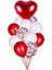Kalpli Konfetili Kırmızı Folyo Balon Demeti 1