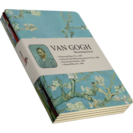 Retronote Van Gogh 4'lü Defter Seti 2  Blooming Series  Çizgisiz  64 Sayfa  10,5X14CM