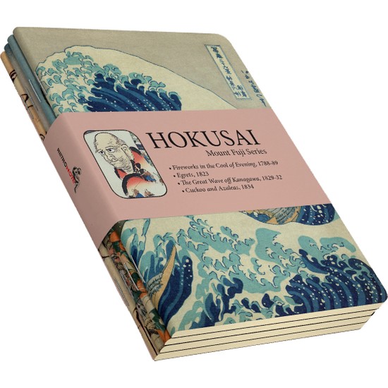Retronote Hokusai 4'lü Defter Seti 1 Mount Fuji Series I Çizgisiz 48 Sayfa 10,5X14CM