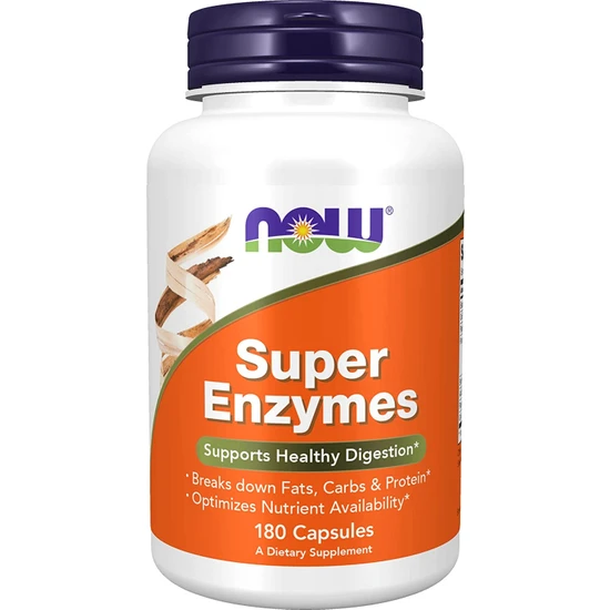 Now Foods Supplements, Super Enzymes, Formulated With Bromelain, Ox Bile, Pancreatin And Papain, 180 Capsules