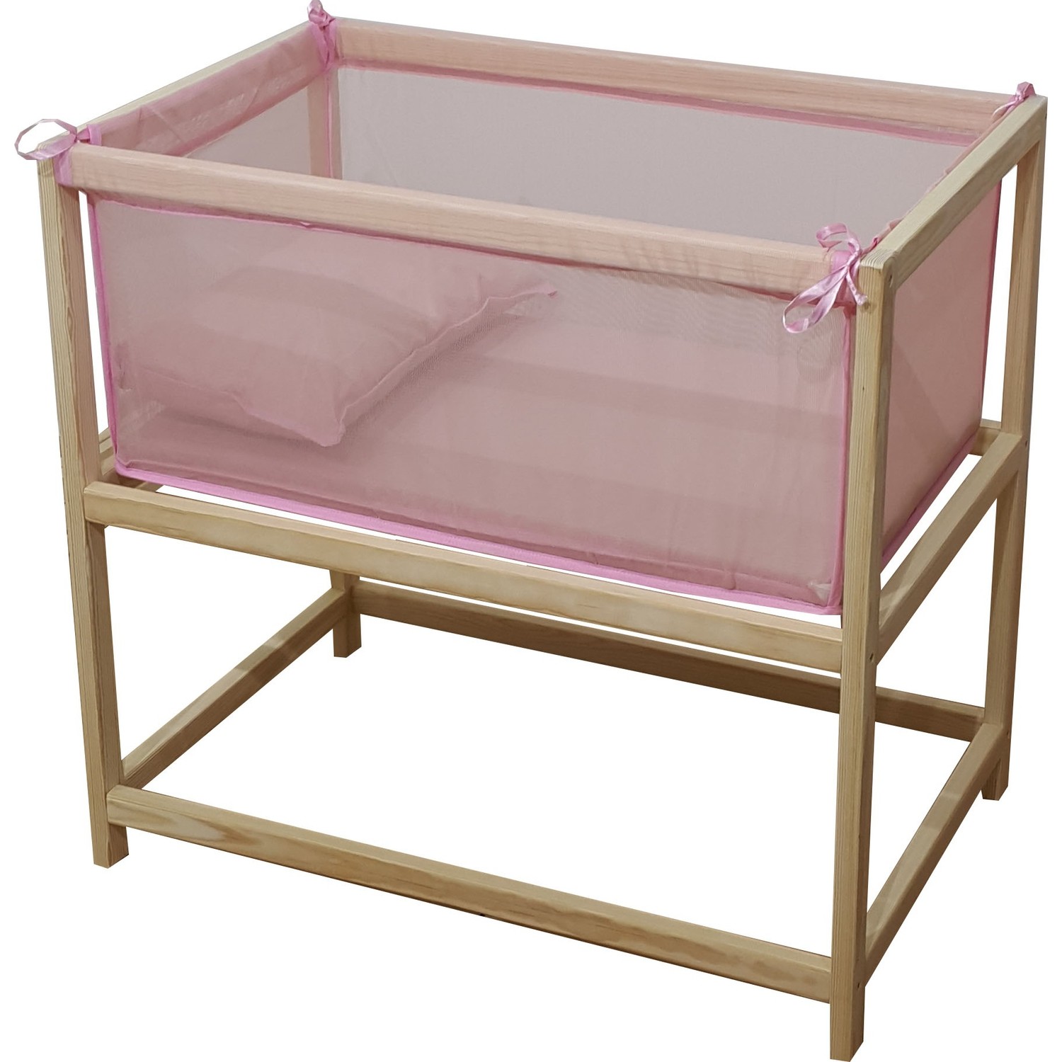 Janbebe Pamuk Doğal Ahşap Anne Yanı Bebek Yatağı Hamak