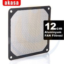 Akasa 12cm Full Aluminyum Temizlenebilir Siyah Fan Filtresi (AK-GRM120-AL01-BK)