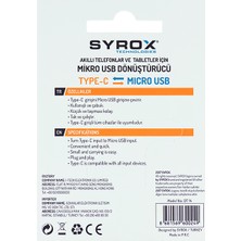 Syrox Micro Usb den Type-C ye Dönüştürücü DT14