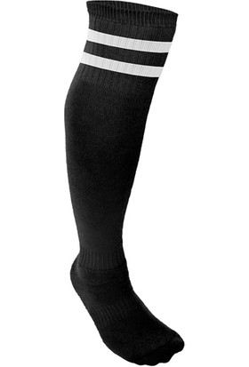Spor724 Lüks Futbol Tozluğu Çorabı Siyah Beyaz Büyük Boy