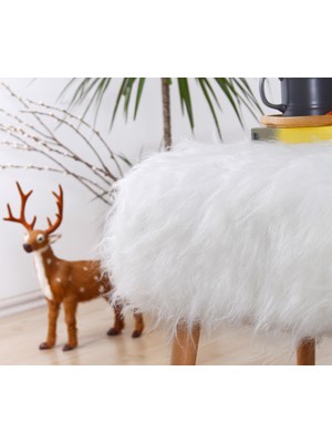 Lorence Home Deer Puf - Beyaz