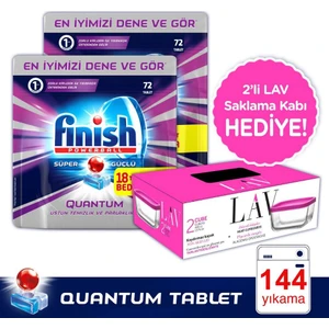 Quantum 72 Tablet Deterjan x 2 Paket + 2'li Lav Saklama Kabı