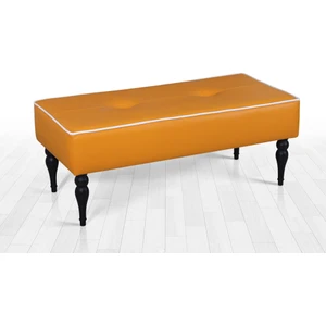 Lorence Home Lungo Deri Bench Puf(Turuncu)