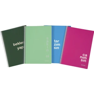 72 Yaprak Çizgili A4 Spiralli Karton Kapak Defter