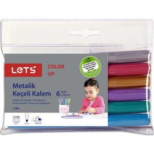 Lets 6 Renk Metalik Keçeli Kalem